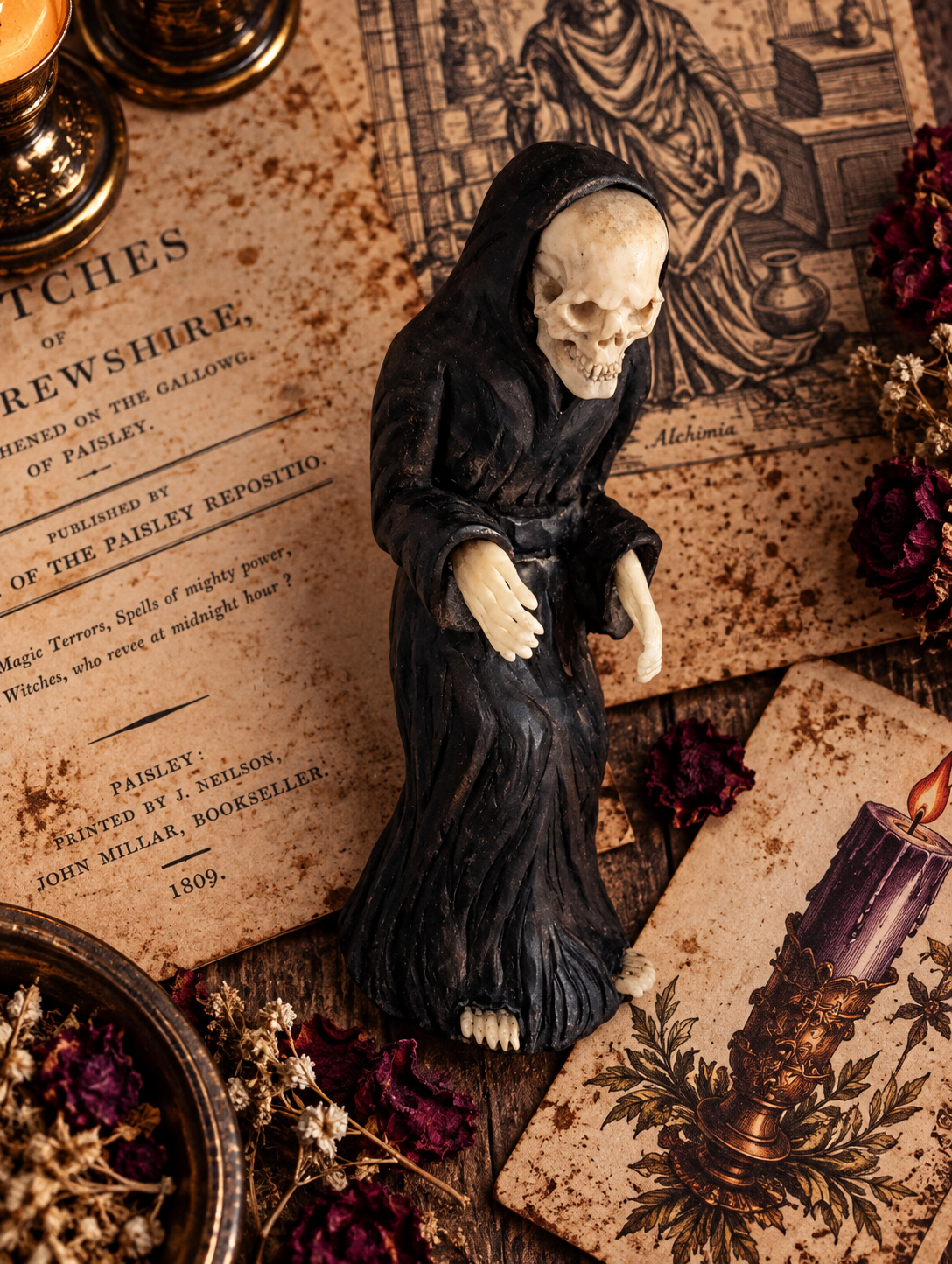 Vintage/Antique Carved Grim Reaper Figure