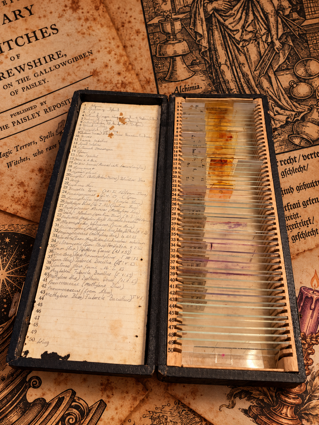 Antique Microscope Preparations - pathology slides
